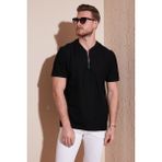 Buratti Pamuklu Regular Fit Yarım Fermuarlı T Shirt Erkek T Shirt 5902653 - Siyah