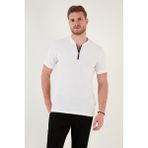 Buratti Pamuklu Regular Fit Yarım Fermuarlı T Shirt Erkek T Shirt 5902653 - XL - Beyaz