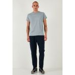 Buratti Pamuklu Regular Fit Yüksek Bel Düz Paça Çimalı Jogger Pantolon Erkek Pantolon 5908058 - Lacivert - 2XL