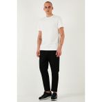 Buratti Pamuklu Regular Fit Yüksek Bel Düz Paça Çimalı Jogger Pantolon Erkek Pantolon 5908058 - Siyah - 2XL