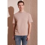 Buratti Pamuklu Relaxed Fit Sıfır Yaka T Shirt Erkek T Shirt 5905446 - Kum