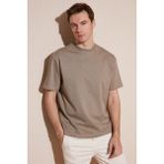 Buratti Pamuklu Relaxed Fit Sıfır Yaka T Shirt Erkek T Shirt 5905446 - Vizon
