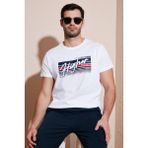 Buratti Pamuklu Slim Fit Bisiklet Yaka Baskılı T Shirt Erkek T Shirt 541HIGHER - Beyaz
