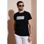 Buratti Pamuklu Slim Fit Bisiklet Yaka Baskılı T Shirt Erkek T Shirt 541TOLIVE - Siyah - 2XL