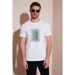 Buratti Pamuklu Slim Fit Bisiklet Yaka T Shirt Erkek T Shirt 646R7930 - Ekru