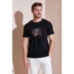 Buratti Pamuklu Slim Fit Bisiklet Yaka T Shirt Erkek T Shirt 646R8120 - Siyah