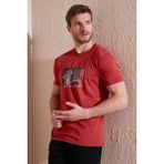 Buratti Pamuklu Slim Fit Bisiklet Yaka T Shirt Erkek T Shirt 646R8120 - Tarçın