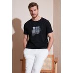 Buratti Pamuklu Slim Fit Bisiklet Yaka T Shirt Erkek T Shirt 646R8130 - Siyah