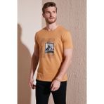 Buratti Pamuklu Slim Fit Bisiklet Yaka T Shirt Erkek T Shirt 646R8320 - Hardal