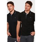 Buratti Pamuklu Slim Fit Düğmeli 2'li Paket Polo Yaka T Shirt Erkek Polo Yaka T Shirt 5902118S2 - Siyah - Siyah - 2XL