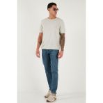 Buratti Pamuklu Slim Fit Normal Bel Dar Paça Jeans Erkek Kot Pantolon 1124C041NAPOLI - Mavi - 31 - 32