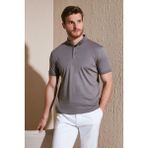 Buratti Pamuklu Slim Fit Polo T Shirt Erkek Polo T Shirt 646R1000 - XL - Vizon - Füme