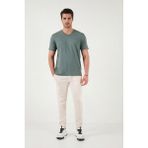 Buratti Pamuklu Slim Fit V Yaka T Shirt Erkek T Shirt 5902719 - Nefti - XL