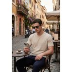 Buratti Pamuklu Slim Fit V Yaka T Shirt Erkek T Shirt 5902719 - Taş - XL