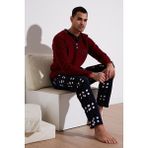 Buratti Regular Fit Bisiklet Yaka Kışlık Yumuşak Dokulu Polar Erkek Pijama Takımı 6096100