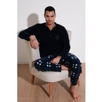 Buratti Regular Fit Bisiklet Yaka Kışlık Yumuşak Dokulu Polar Pijama Takımı Erkek Pijama Takımı 6096