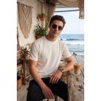 Buratti Regular Fit Çizgili Dokulu Bisiklet Yaka T Shirt Erkek T Shirt 5904023 - Beyaz - XL