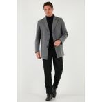 Buratti Slim Fit Apaş Yaka Astarlı Kaşe Kaban Erkek Kaban 584K1217 - Açık Gri - XL