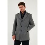 Buratti Slim Fit Apaş Yaka Astarlı Kaşe Kaban Erkek Kaban 584K1217 - Açık Gri