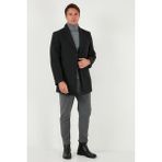 Buratti Slim Fit Apaş Yaka Astarlı Kaşe Kaban Erkek Kaban 584K1217 - Füme - XL