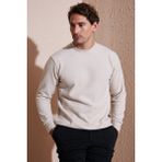 Buratti Slim Fit Bisiklet Yaka Pamuklu Kazak Erkek Kazak 456201 - Bej - 3XL