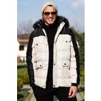 Buratti Slim Fit Çıkarılabilir Suni Tüylü Kapüşonlu Şişme Mont Erkek Mont