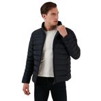 Buratti Slim Fit Erkek Dik Yaka Şişme Mont, Lacivert, M Beden