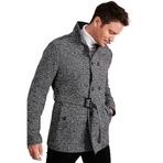 Buratti Slim Fit Erkek Kaşe Kaban, Siyah, M Beden