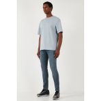 Buratti Streç Pamuklu Slim Fit Normal Bel Dar Paça Jeans Erkek Kot Pantolon 1120S02NAPOLI - Mavi - 29 - 30