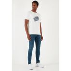 Buratti Streç Pamuklu Slim Fit Normal Bel Dar Paça Jeans Erkek Kot Pantolon 1131S12NAPOLI - Petrol - 31 - 32