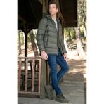 Buratti Su Itici Slim Fit Soğuğa ve Rüzgara Dayanıklı Kapüşonlu Şişme Mont Erkek Mont 649005 - Haki - 2XL