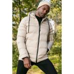 Buratti Su Itici Slim Fit Soğuğa ve Rüzgara Dayanıklı Kapüşonlu Şişme Mont Erkek Mont 649005 - Taş