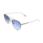 Burberry BE 3104 10054L Gümüş Metal Havacı Güneş Gözlüğü Mavi Gradyan Lens, Gümüş, 51-21-140