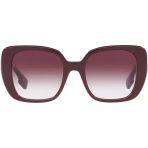 Burberry Kadın Güneş Gözlüğü - Kare Bordo Kemik Çerçeve Mor Degrade Cam %100 Uv Koruma 0Be4371 39798H 52