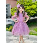 Burçak Butik Gelinlik Dantel Kol Göğüs Ve Etek / Abiye Elbise ( Toka Hediye - Bir Beden Büyük Tercih Edilebilir ) - 9 - 10 Yaş - Lila