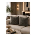 BURCIN HOME Antrasit Kırlent Kılıfı İkili Set Dekoratif Premium Dokulu Modern Koltuk Kırlenti 45x45 / 50x50 / 40x40