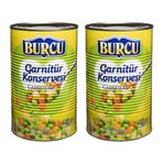 Burcu Garnitür Konservesi, Bezelye ve Havuç Karışımı, 4000 gr, 2 Adet