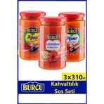 Burcu Kahvaltılık Sos Seti 310 gr x 3 Adet (Ajvar Acı, Ajvar Tatlı, Lutenitsa Balkan Sosu)