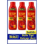 Burcu Ketçap Acı Büfe Tipi 650 gr x 3 Adet