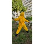 Burcumay Kız Erkek Unisex Kışlık Peluş Polar Sarı Kapüşonlu Çocuk Bebek Civcivli Pijama Takımı - 5 - 6 Yaş