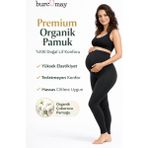 Burcumay Pamuklu Yüksek Bel Göbek Destekli ve Siyah Esnek Penye Hamile Taytı - XL