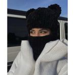 Burden Siyah Puffy Kar Maskesi, Yeni Trend, Bere , Yeni Moda , El Yapımı,Balaclava