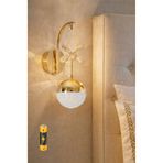 burenze Bruce Modern Kablosuz Pilli Aplik Ledli Aç Kapa Butonlu Gold Sarı