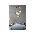 Burenze Elegance Modern Kelebek Tasarım Dörtlü Sarkıt LED Avize Rose Gold Sarı Harika Görsel BURENZE813 - Antrasit - 4