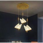Burenze Elegance Modern Kelebek Tasarım Üçlü Sarkıt LED Avize Rose Gold Sarı Harika Görsel BURENZE809 - Ahşap - 3