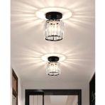 Burenze Lüks Kristal Taşlı Modern Plafonyer Tavan Mutfak Oturma Odası Koridor Hol Taşlı Salon Avizesi Siyah