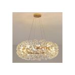 Burenze Luxury Collection Modern Kristal Taşlı Sarkıt Avize 60 Cm Gold Sarı