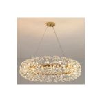 Burenze Luxury Exclusive Collection Modern Kristal Taşlı Sarkıt Avize Gold Sarı 80 Cm Çap