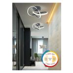 Burenze Modern 3 Renk Işıklı Salon Mutfak Oturma Odası Avize Plafonyer Tavan Mario Led Avize Antrasit Füme