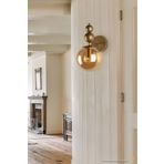 Burenze Modern Bal Camlı Pilli Aplik 1 Adet Tak Çalıştır Aç Kapa Butonlu Kablosuz Eskitme Gold Sarı